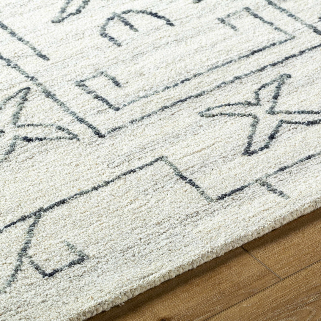 Rider Ivory Contemporary Style Hand Tufted Wool Area Rug - The Rug Decor