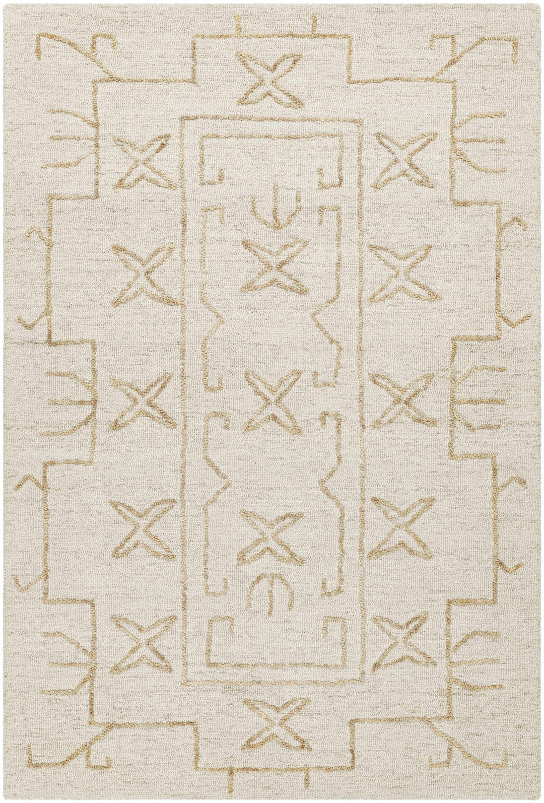 Rider Modern Style Beige And Ivory Hand Tufted Wool Area Rug - The Rug Decor