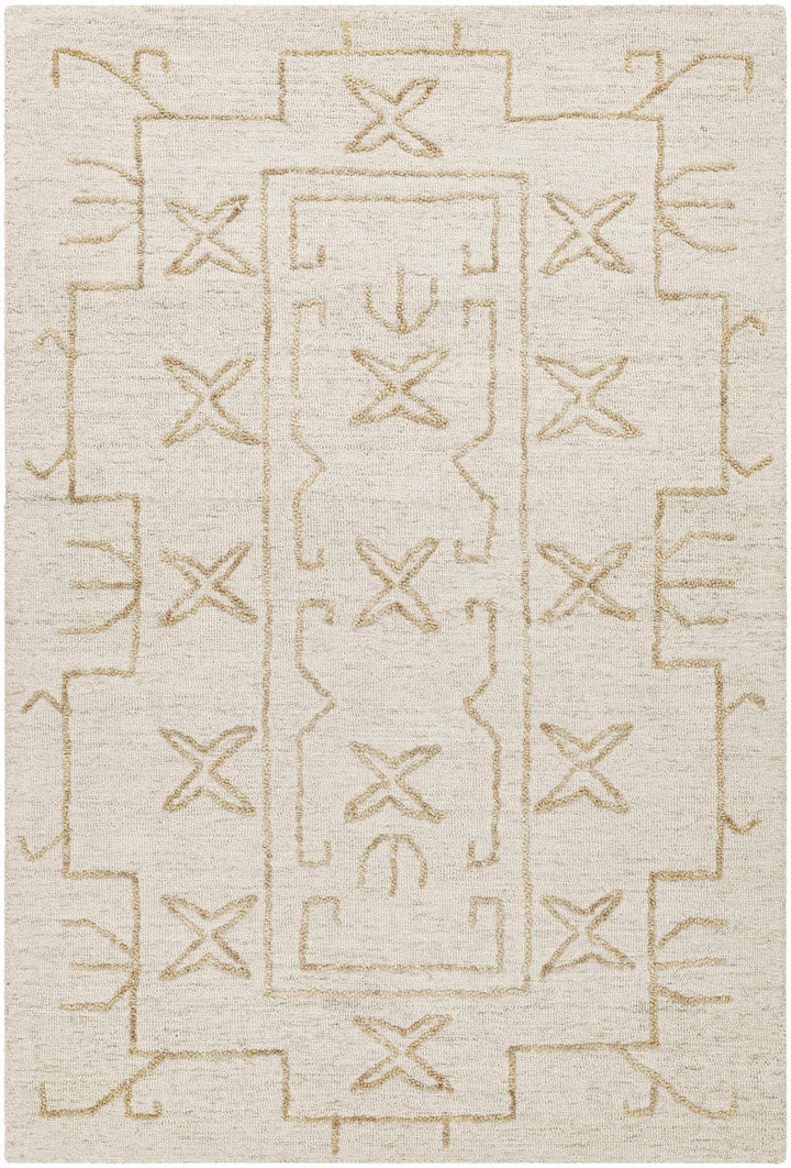 Rider Modern Style Beige And Ivory Hand Tufted Wool Area Rug - The Rug Decor