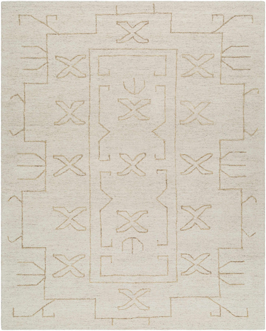 Rider Modern Style Beige And Ivory Hand Tufted Wool Area Rug - The Rug Decor