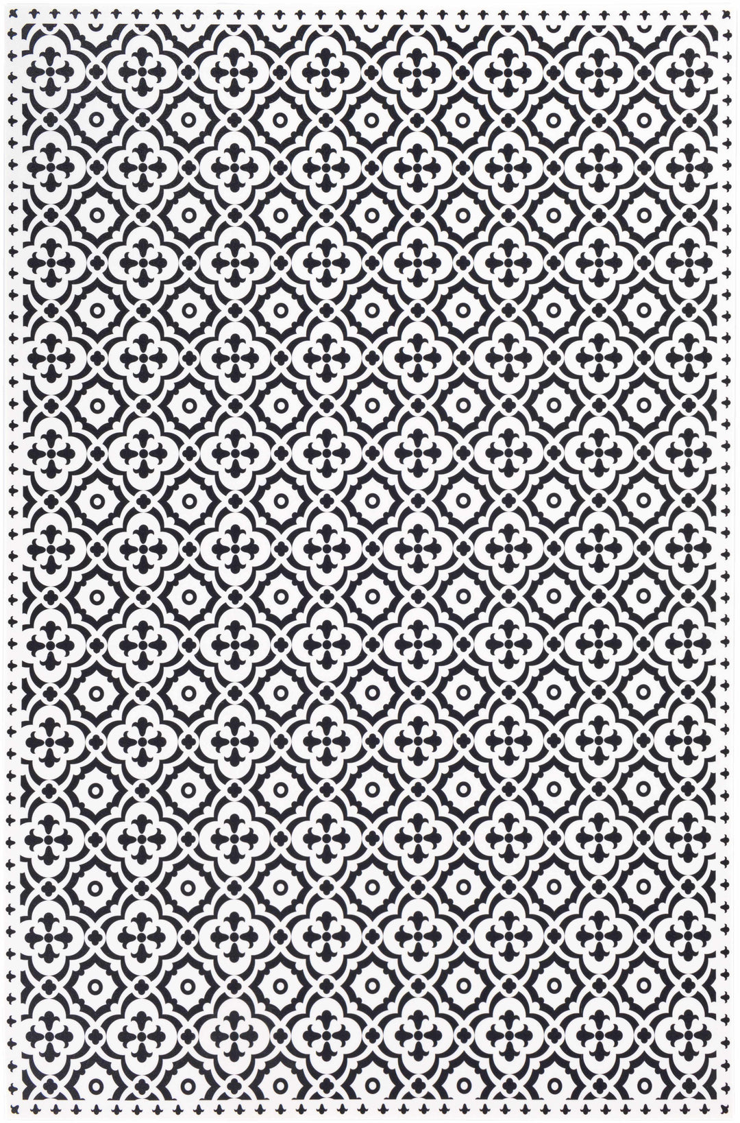 Ridleyton Modern Geometrical Design Black And White Area Rug
