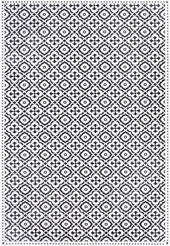 Ridleyton Modern Geometrical Design Black And White Area Rug