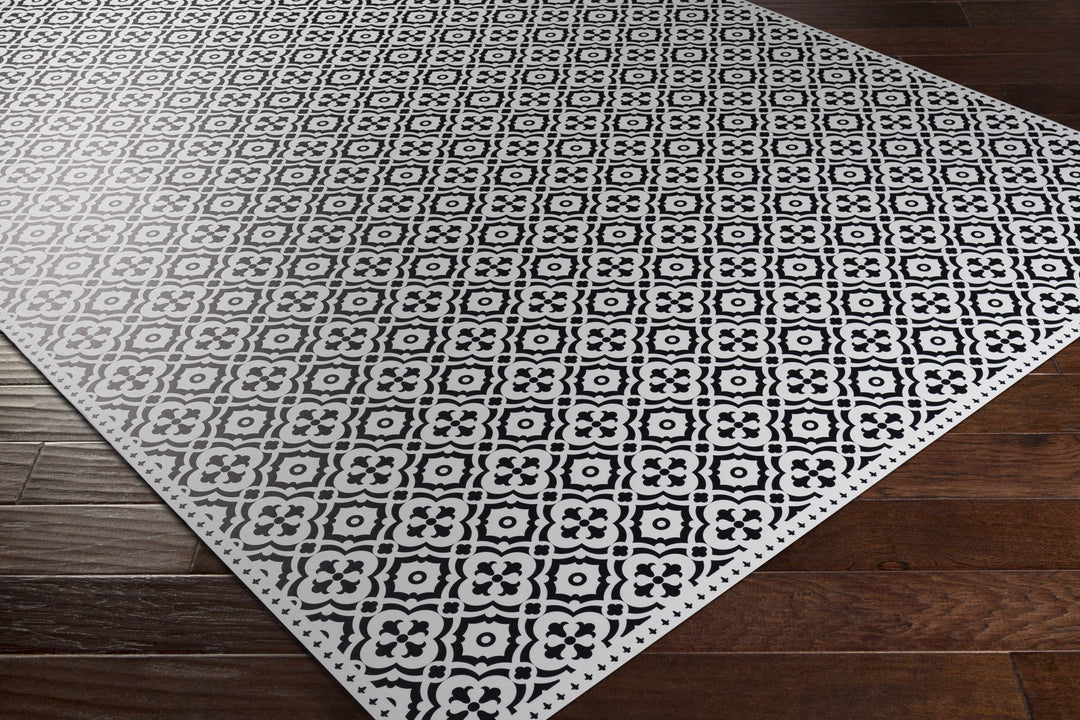 Ridleyton Modern Geometrical Design Black And White Area Rug