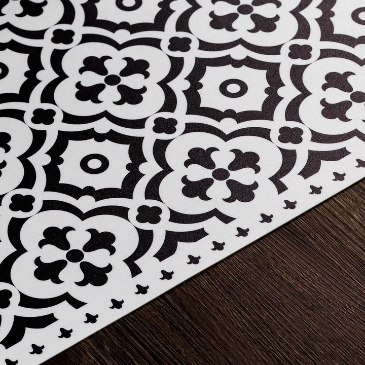 Ridleyton Modern Geometrical Design Black And White Area Rug