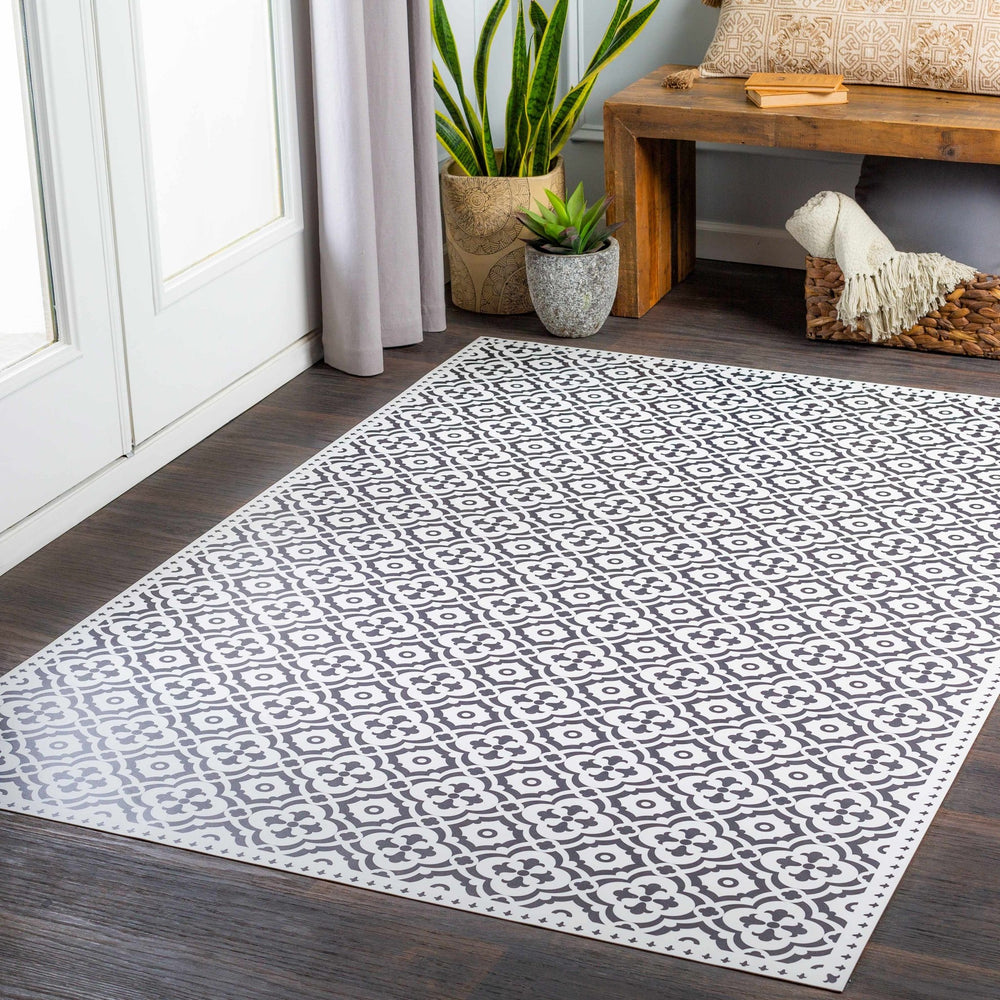 Ridleyton Modern Geometrical Design Black And White Area Rug - The Rug Decor