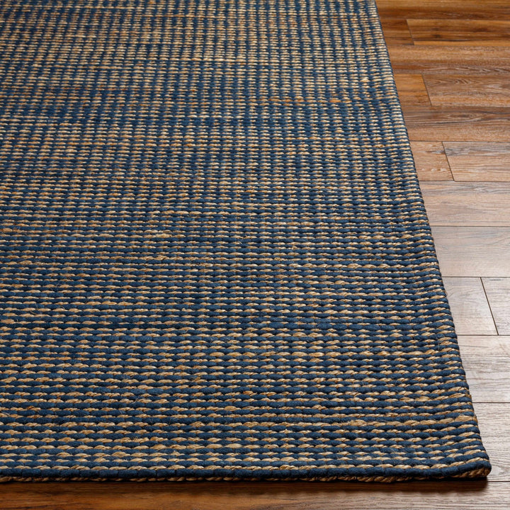 Riki Contemporary Blue And Beige Jute and Wool Rug - The Rug Decor