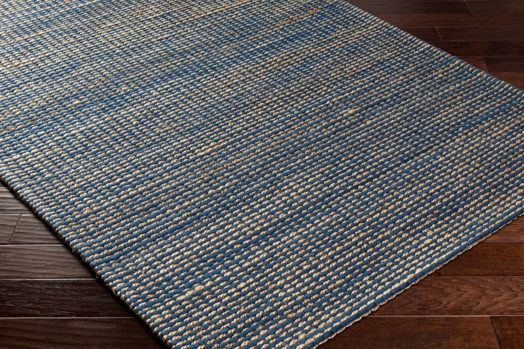Riki Contemporary Blue And Beige Jute and Wool Rug - The Rug Decor