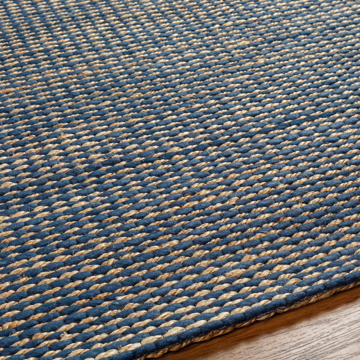 Riki Contemporary Blue And Beige Jute and Wool Rug - The Rug Decor