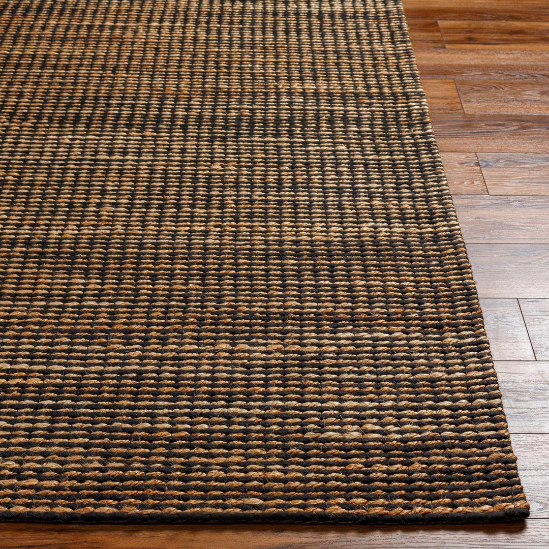 Riki Contemporary Style Black And Tan Wool and Jute Rug - The Rug Decor