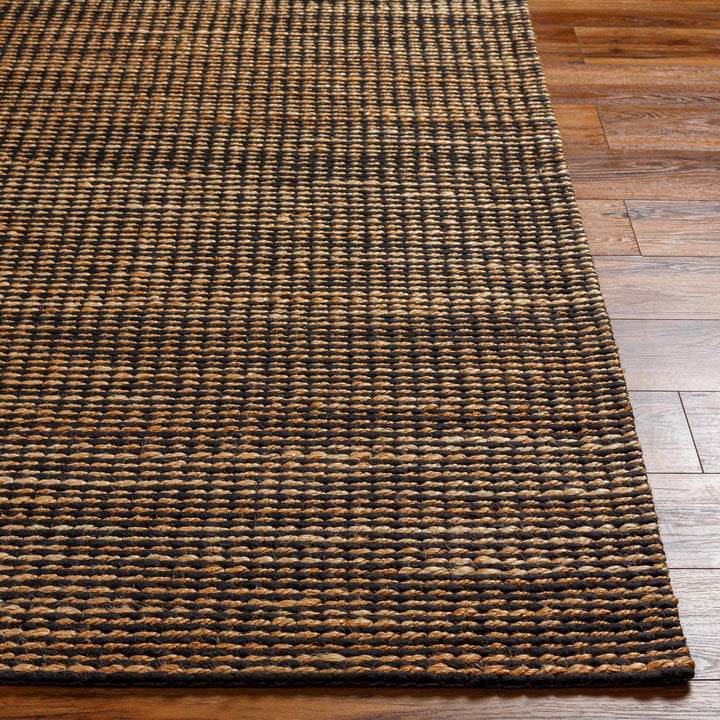 Riki Contemporary Style Black And Tan Wool and Jute Rug - The Rug Decor