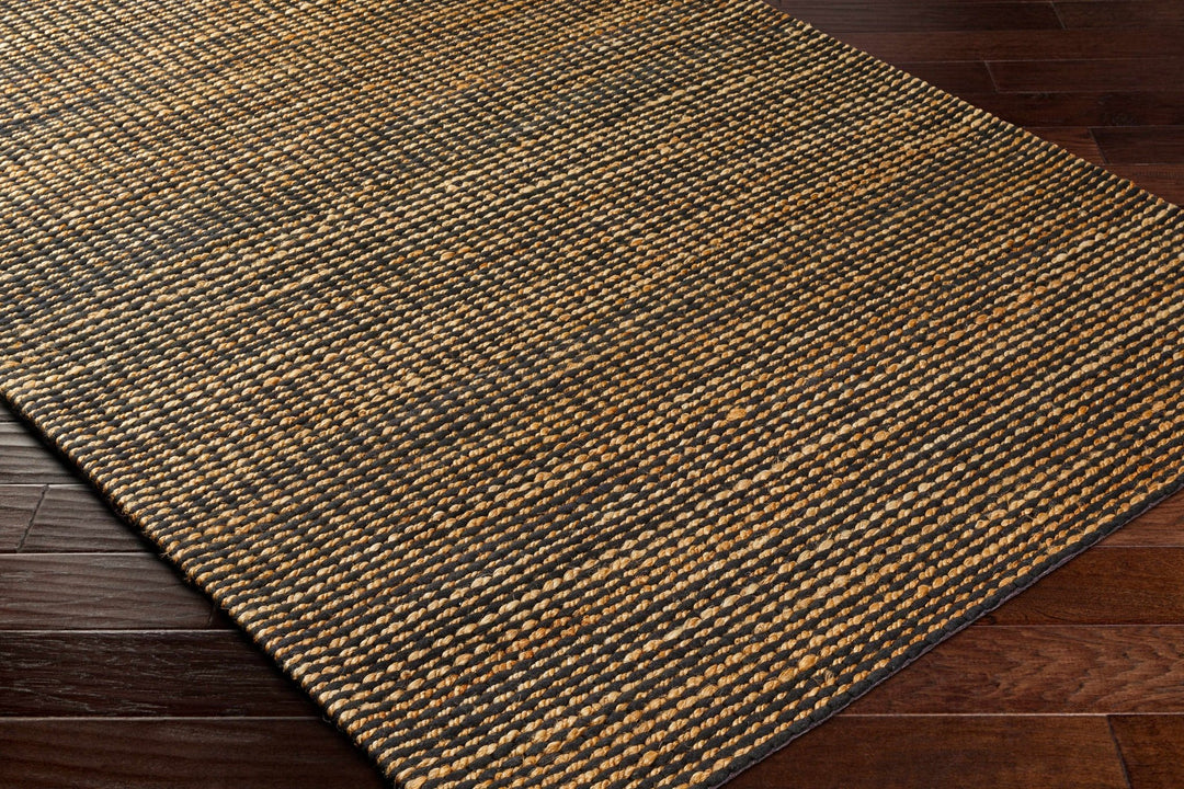 Riki Contemporary Style Black And Tan Wool and Jute Rug - The Rug Decor