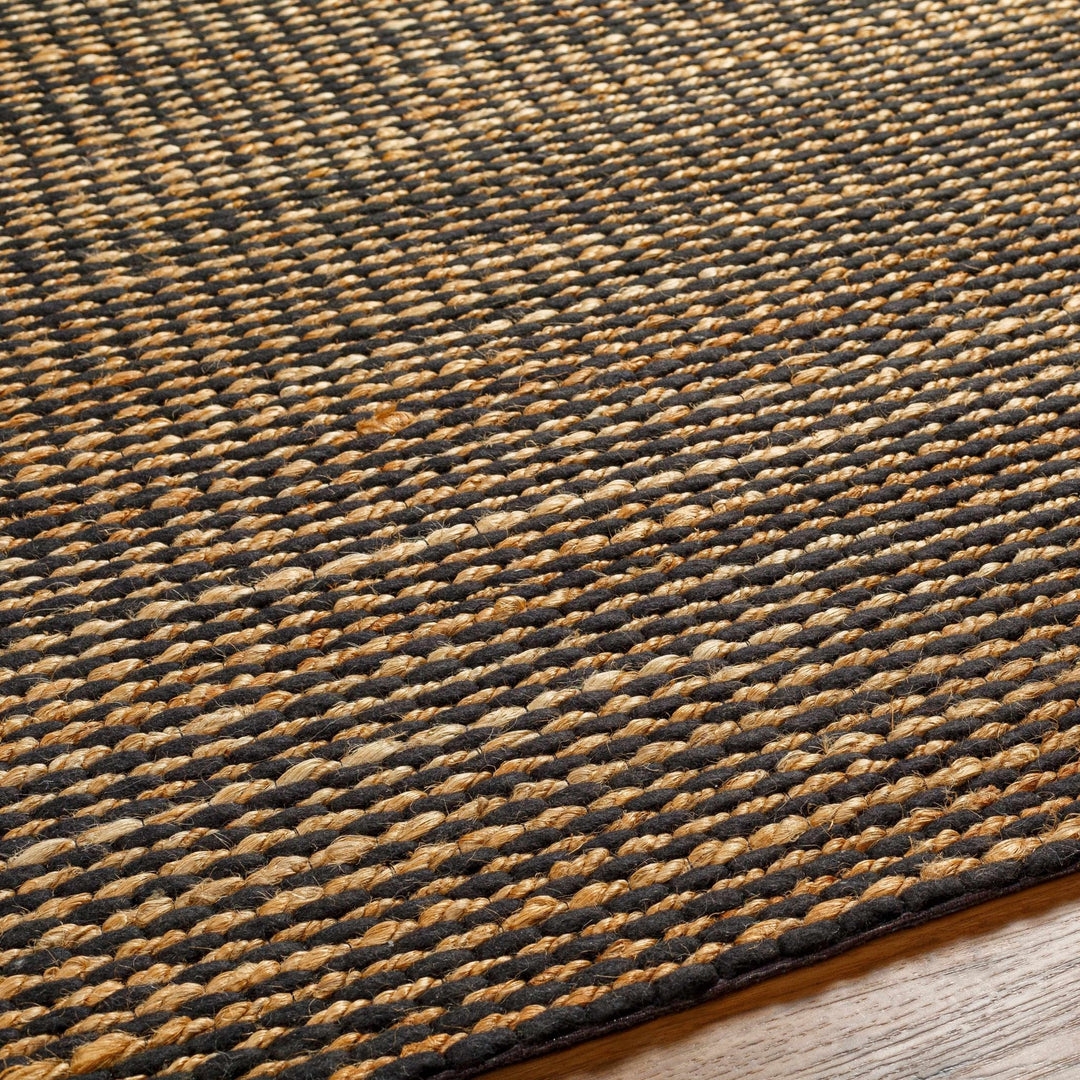 Riki Contemporary Style Black And Tan Wool and Jute Rug - The Rug Decor
