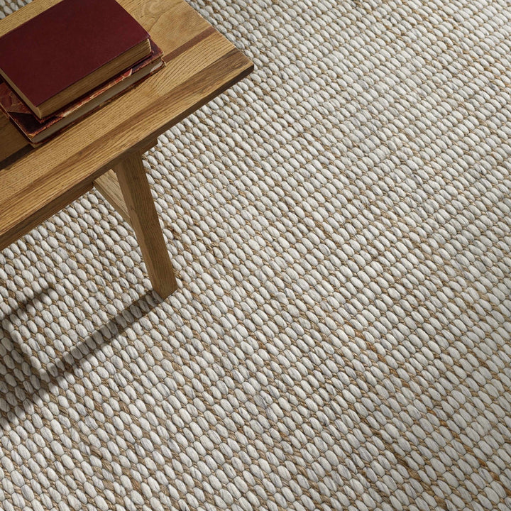 Riki Contemporary Tan And Beige Jute and Wool Rug - The Rug Decor