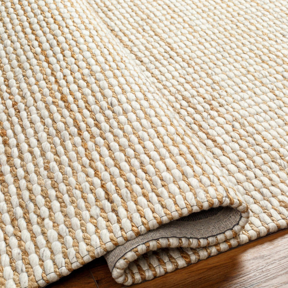 Riki Contemporary Tan And Beige Jute and Wool Rug - The Rug Decor