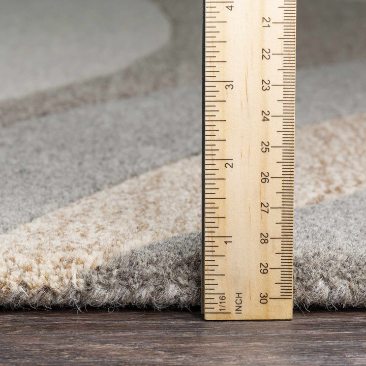 Rillton Contemporary Gray And Tan Wool Rug - The Rug Decor