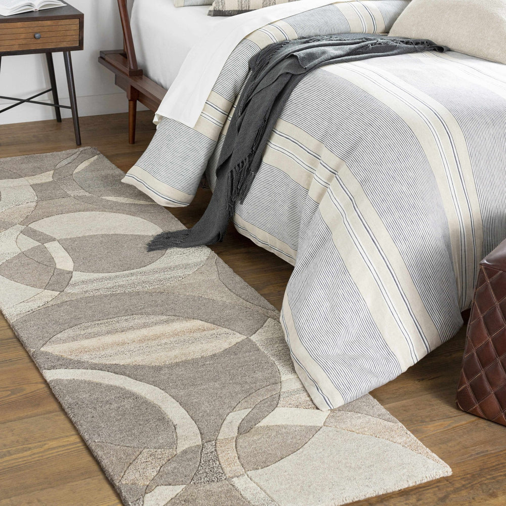 Rillton Contemporary Gray And Tan Wool Rug - The Rug Decor