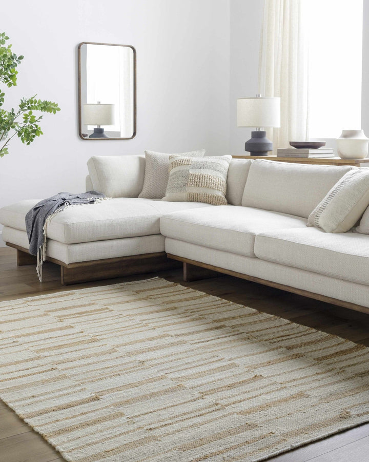 Rimbo Cream Modern Style Hand Woven Jute Rug - The Rug Decor