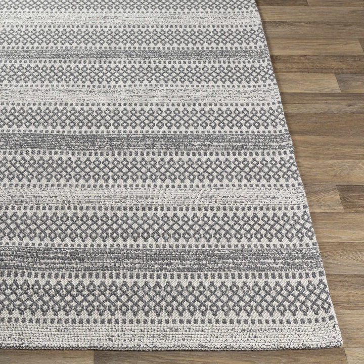 Ringtown Modern Geometrical Ivory And Charcoal Washable Area Rug - The Rug Decor