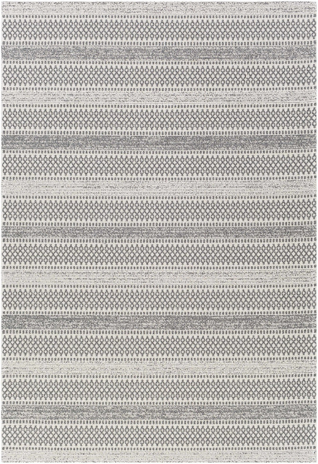Ringtown Modern Geometrical Ivory And Charcoal Washable Area Rug - The Rug Decor