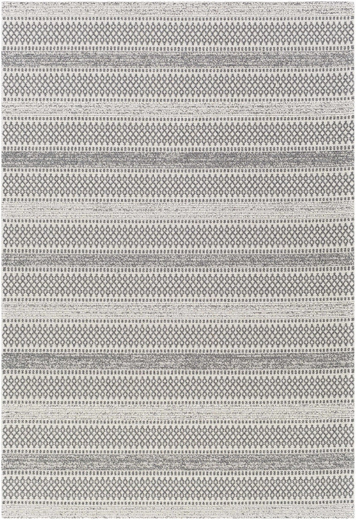 Ringtown Modern Geometrical Ivory And Charcoal Washable Area Rug - The Rug Decor