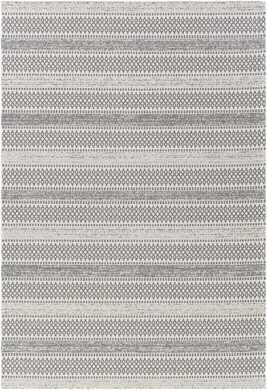 Ringtown Modern Geometrical Ivory And Charcoal Washable Area Rug - The Rug Decor