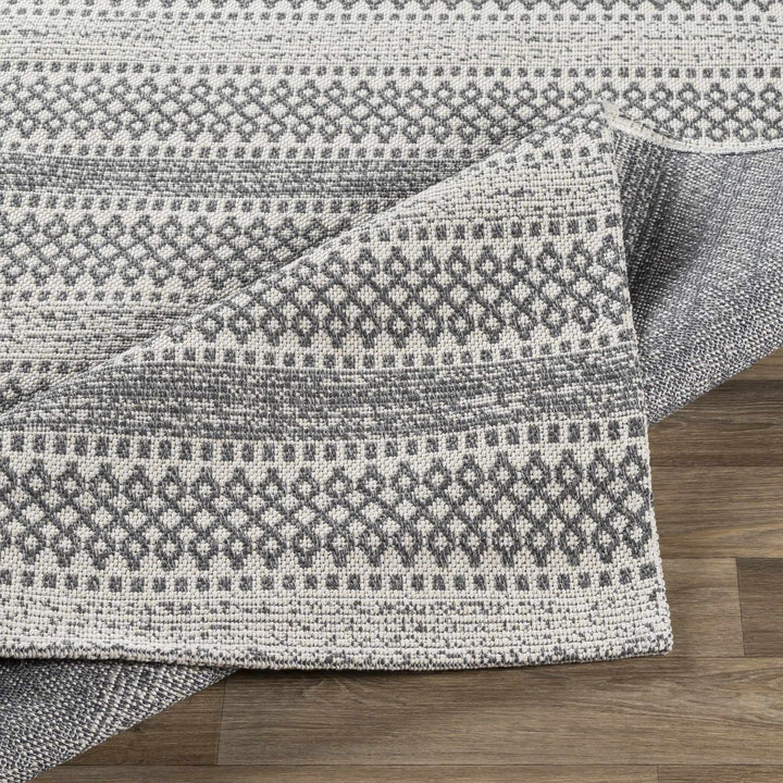 Ringtown Modern Geometrical Ivory And Charcoal Washable Area Rug - The Rug Decor