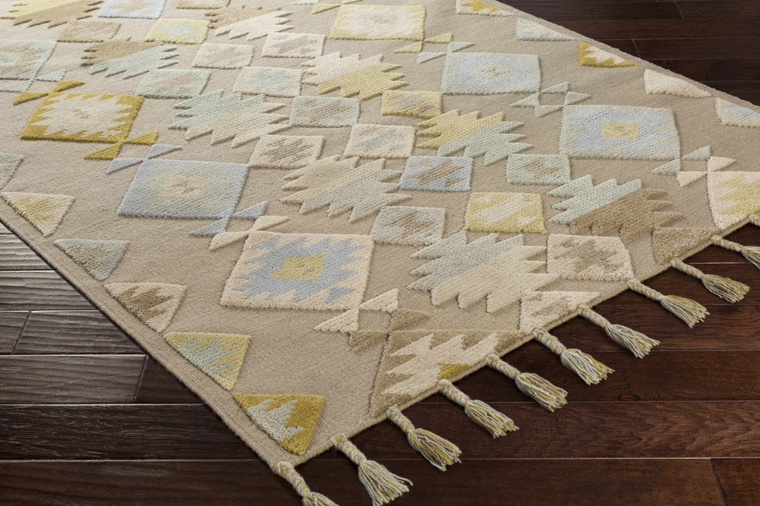Rippon Traditional Style Taupe Hand Woven Area Rug