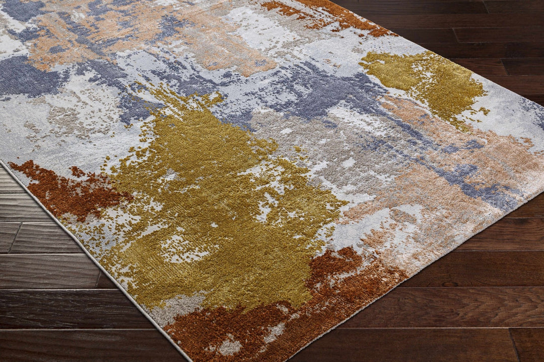 Rivers Modern Abstract Design Gray And Rust Area Rug - The Rug Decor