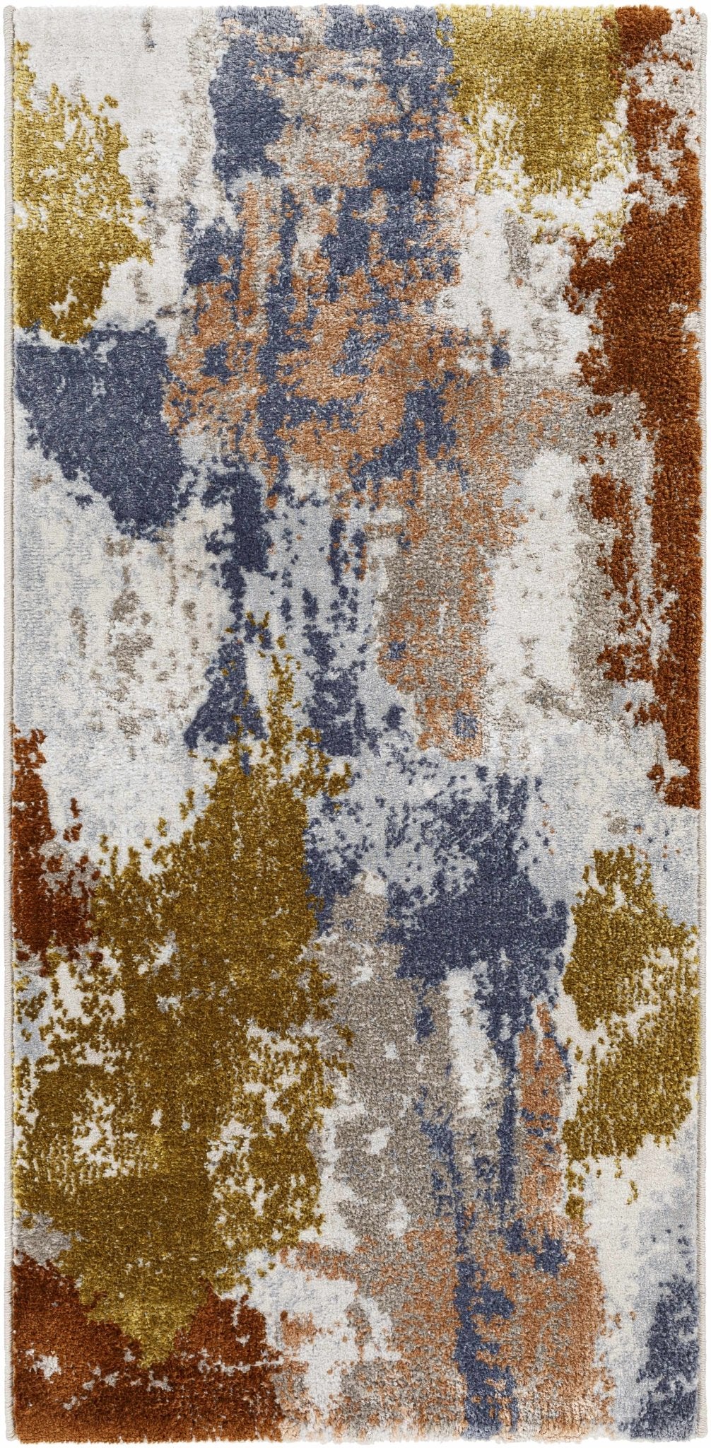 Rivers Modern Abstract Design Gray And Rust Area Rug - The Rug Decor