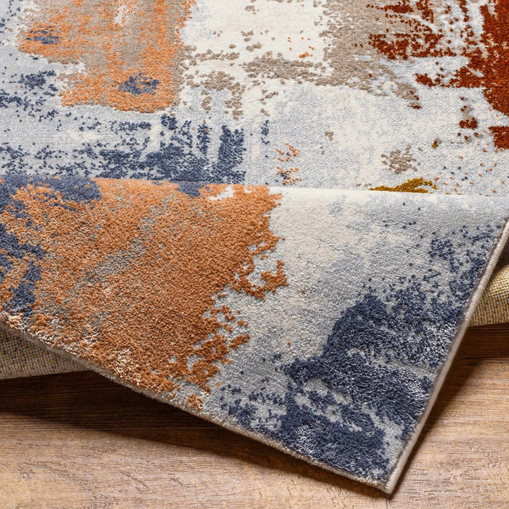 Rivers Modern Abstract Design Gray And Rust Area Rug - The Rug Decor