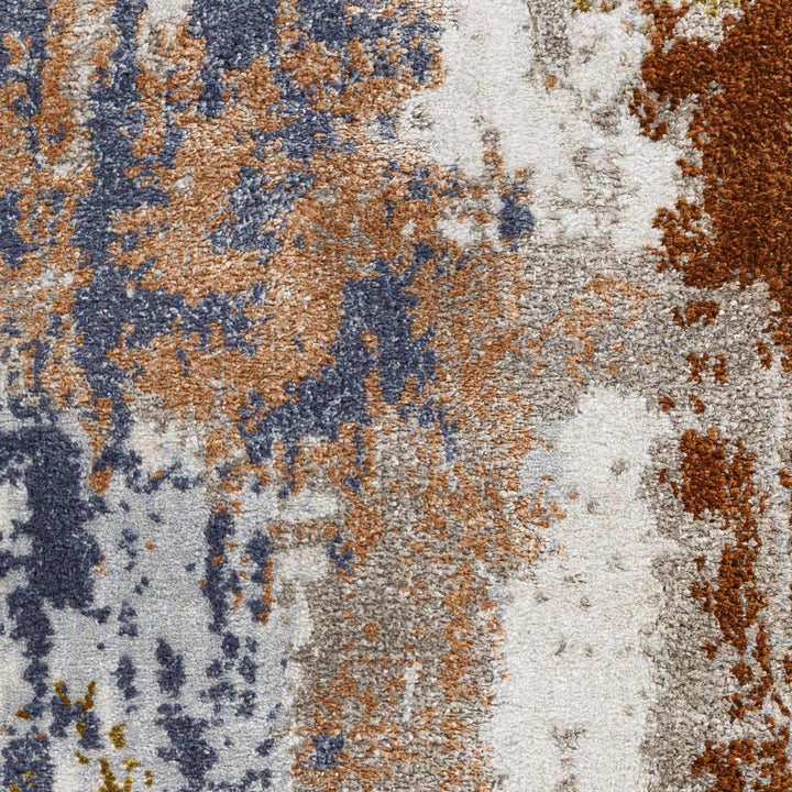 Rivers Modern Abstract Design Gray And Rust Area Rug - The Rug Decor