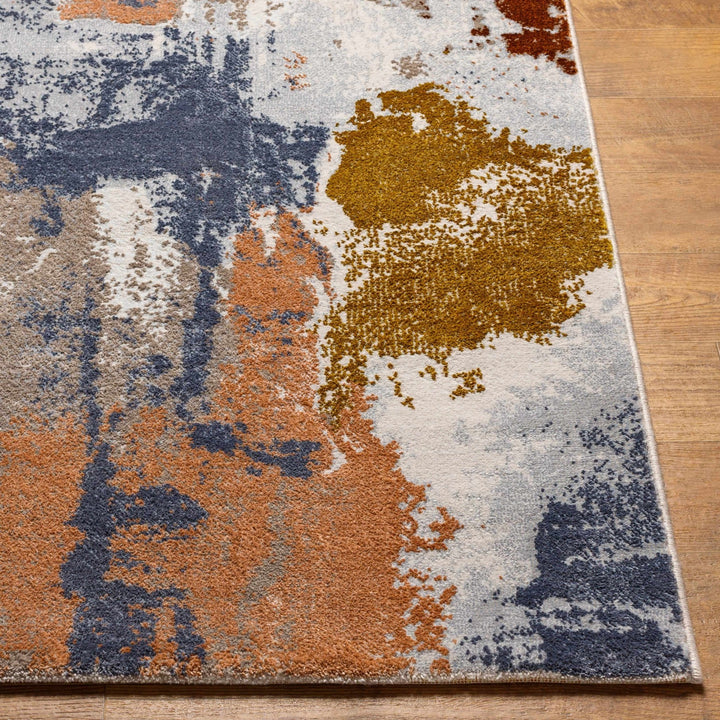 Rivers Modern Abstract Design Gray And Rust Area Rug - The Rug Decor