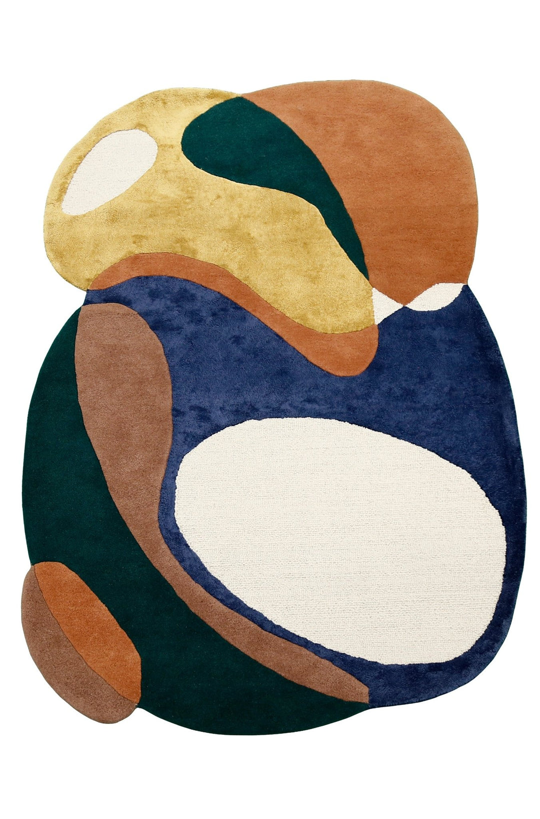 Riverstone Pattern Multicolor Hand Tufted 5x8 Wool Rug - The Rug Decor