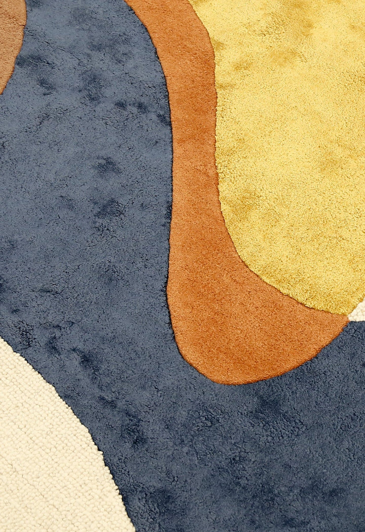 Riverstone Pattern Multicolor Hand Tufted 5x8 Wool Rug - The Rug Decor