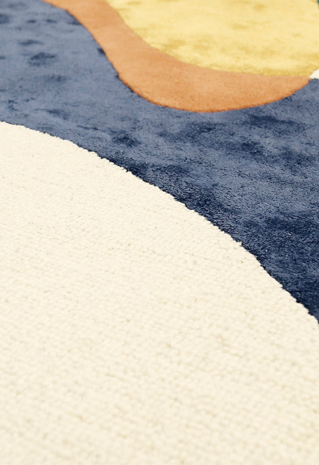 Riverstone Pattern Multicolor Hand Tufted 5x8 Wool Rug - The Rug Decor