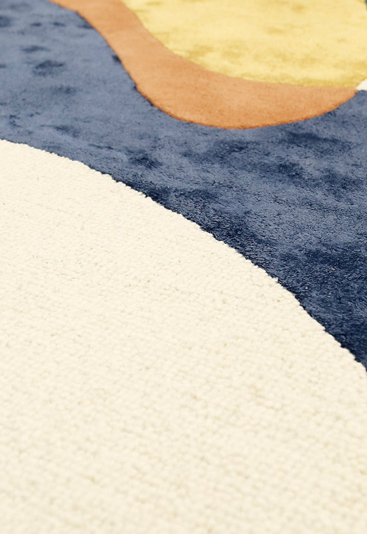 Riverstone Pattern Multicolor Hand Tufted 5x8 Wool Rug - The Rug Decor