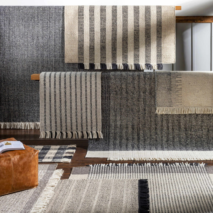 Morrisburg Gray Modern Style Hand Woven Wool Area Rug