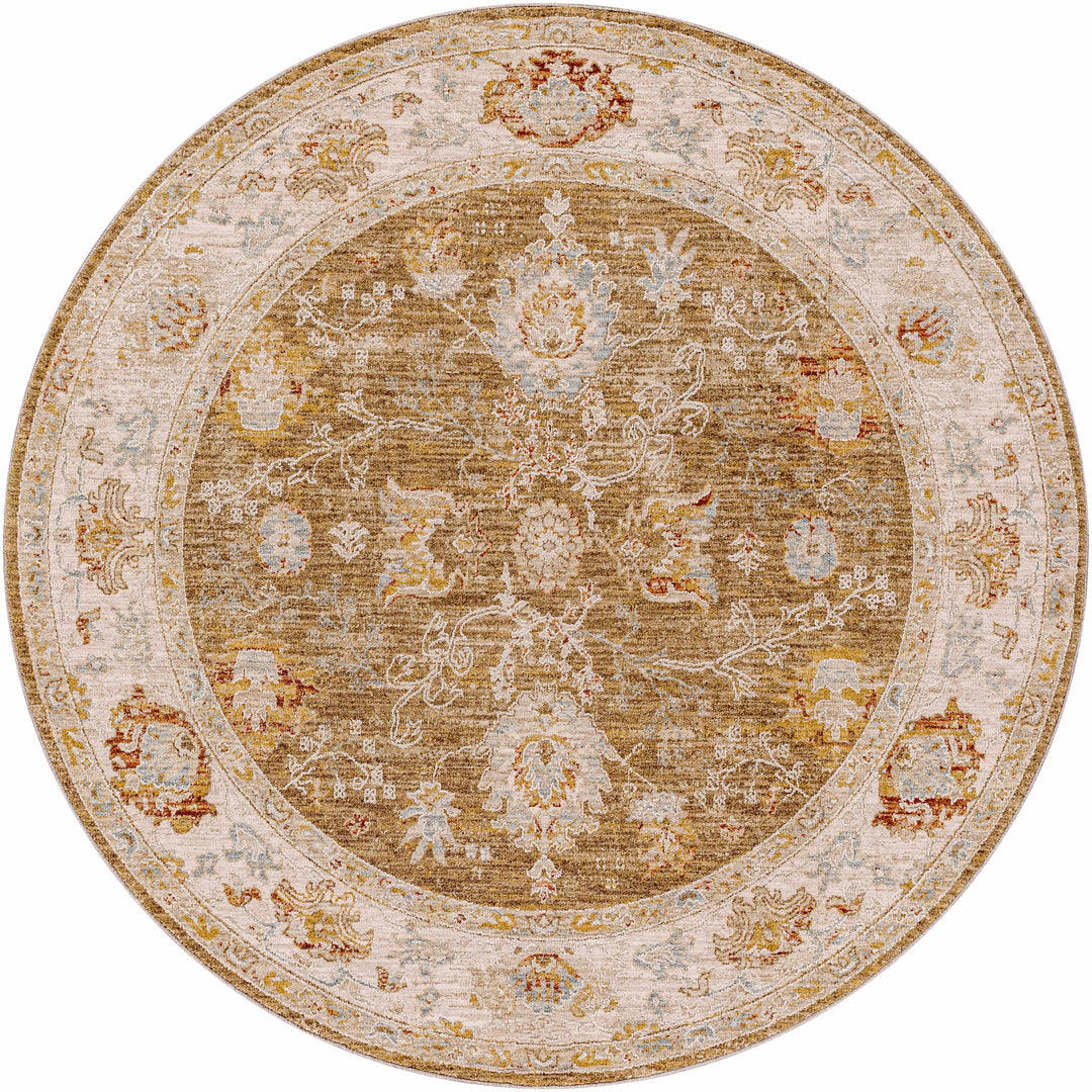 Rangeville Traditional Oushak Design Ivory And Brown Area Rug