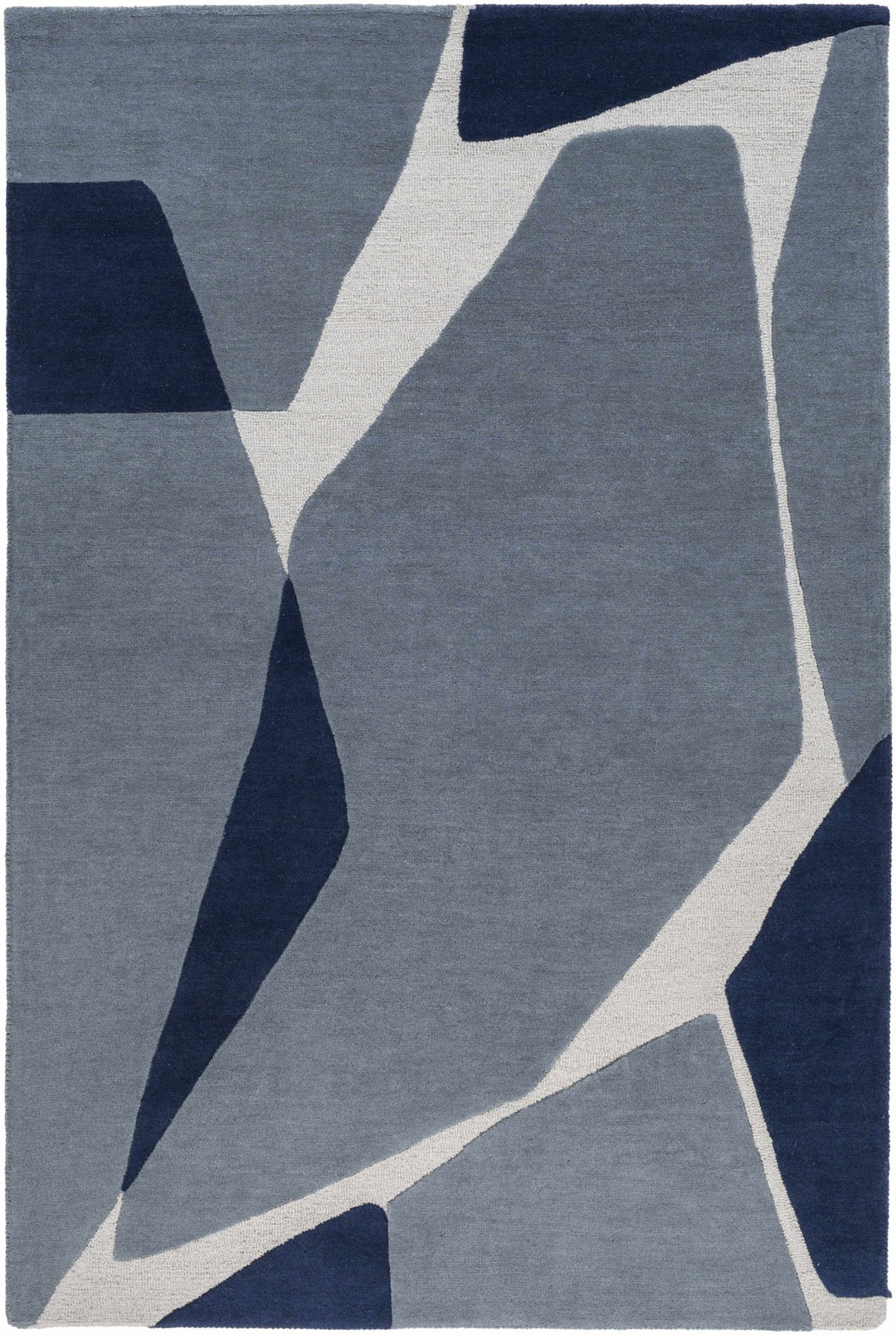 Robbins Contemporary Abstract Gray Hand Tufted Wool Area Rug - The Rug Decor
