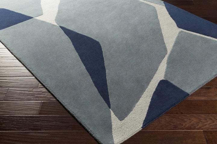 Robbins Contemporary Abstract Gray Hand Tufted Wool Area Rug - The Rug Decor