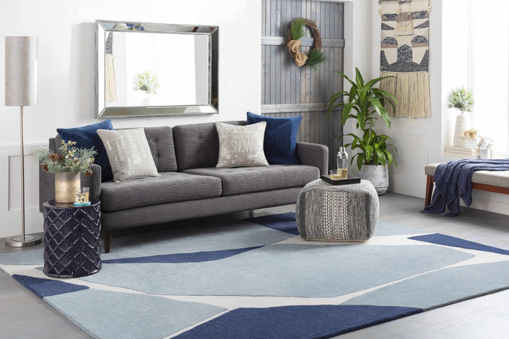 Robbins Contemporary Abstract Gray Hand Tufted Wool Area Rug - The Rug Decor