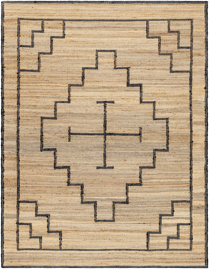 Robyn Tribal Design Tan And Black Jute Rug - The Rug Decor