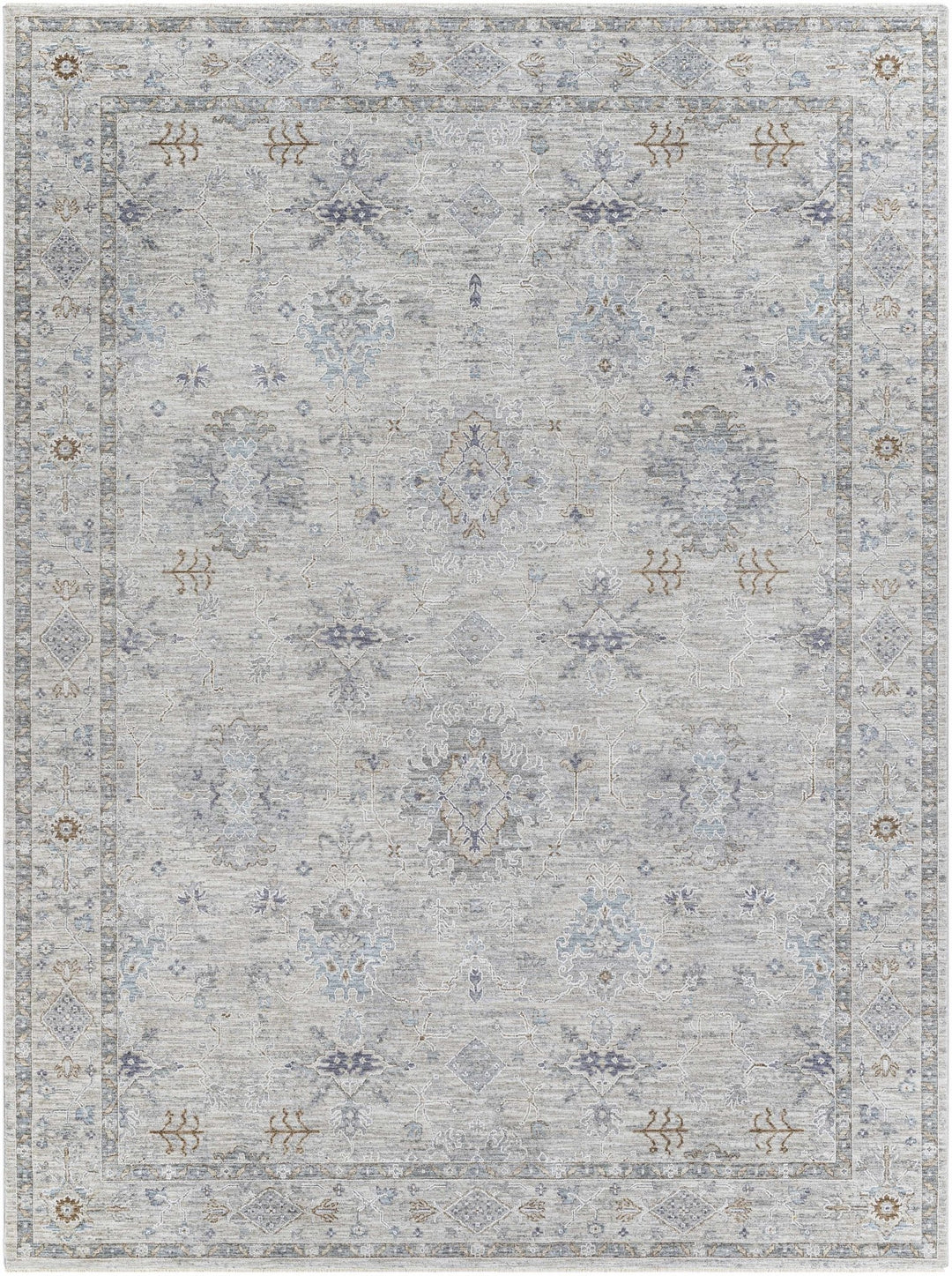 Rochedale Gray Traditional Floral Design Area Rug - The Rug Decor