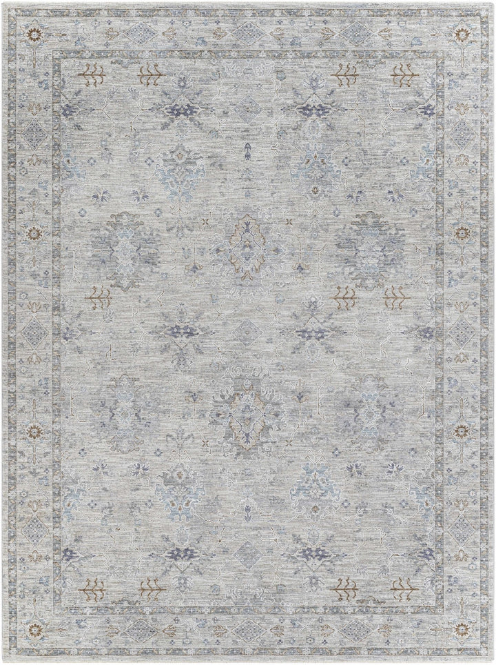 Rochedale Gray Traditional Floral Design Area Rug - The Rug Decor
