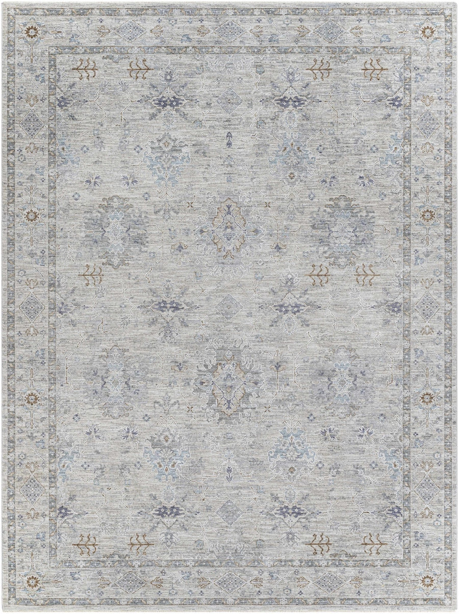 Rochedale Gray Traditional Floral Design Area Rug - The Rug Decor