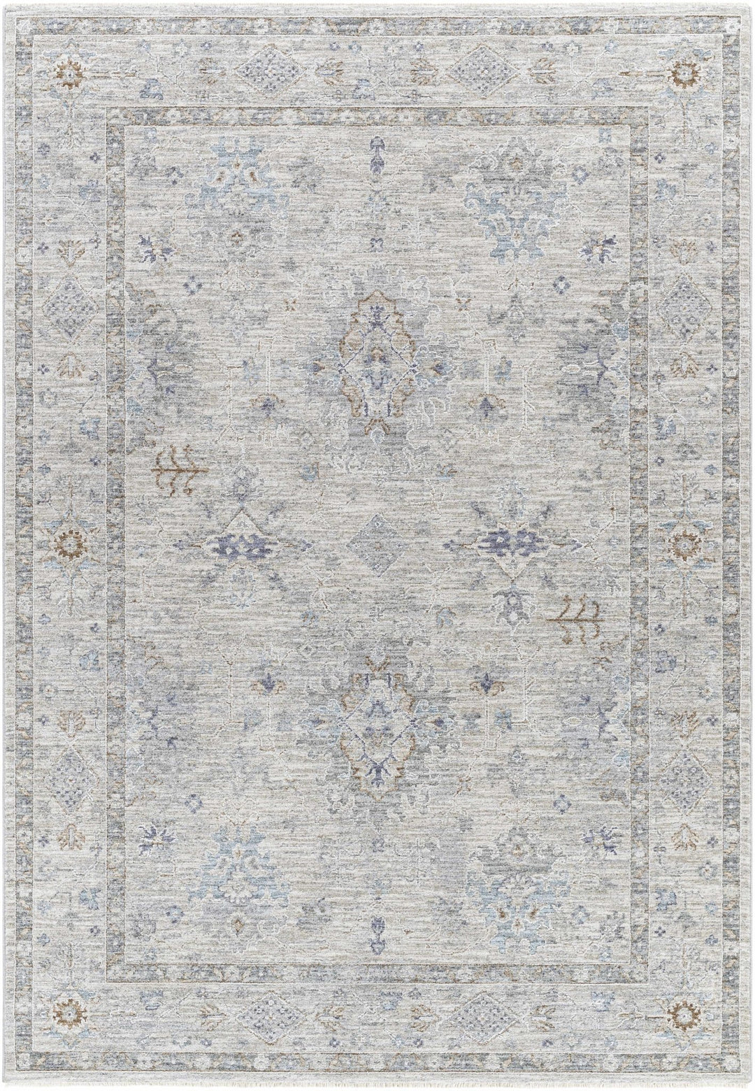 Rochedale Gray Traditional Floral Design Area Rug - The Rug Decor