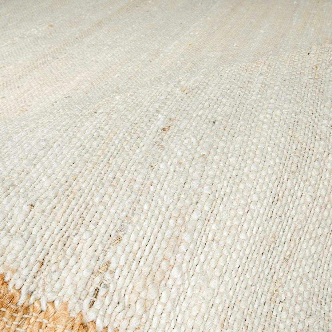 Rocio Modern Geometrical Ivory And Tan Jute Carpet - The Rug Decor
