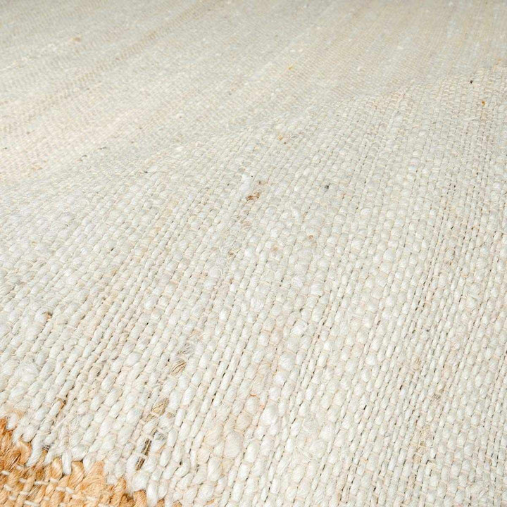Rocio Modern Geometrical Ivory And Tan Jute Carpet - The Rug Decor