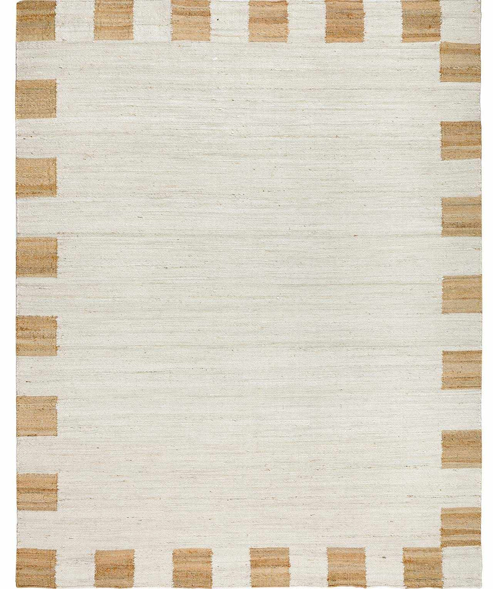 Rocio Modern Geometrical Ivory And Tan Jute Carpet - The Rug Decor