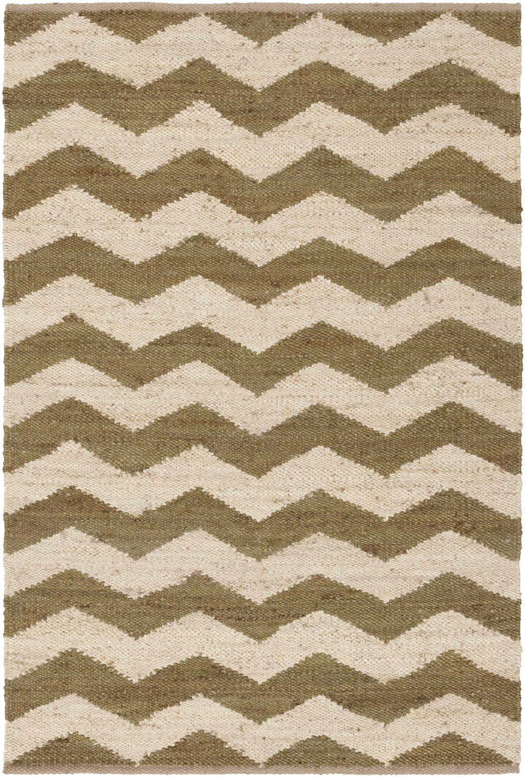 Rockholds Modern Chevron Pattern Green And Beige Hand Woven Rug